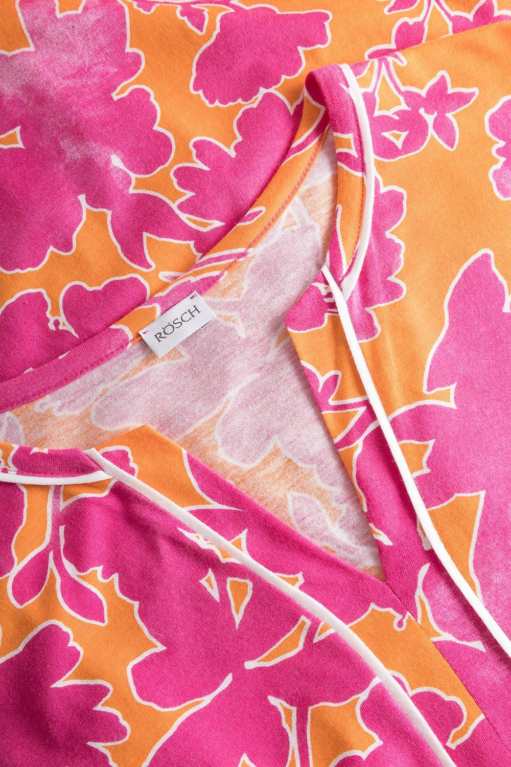 Rösch Nachtkleid im floralen Druck Orange-Pink Tunika-Style Maxi-Länge Baumwolle/Modal Black Friday Preise