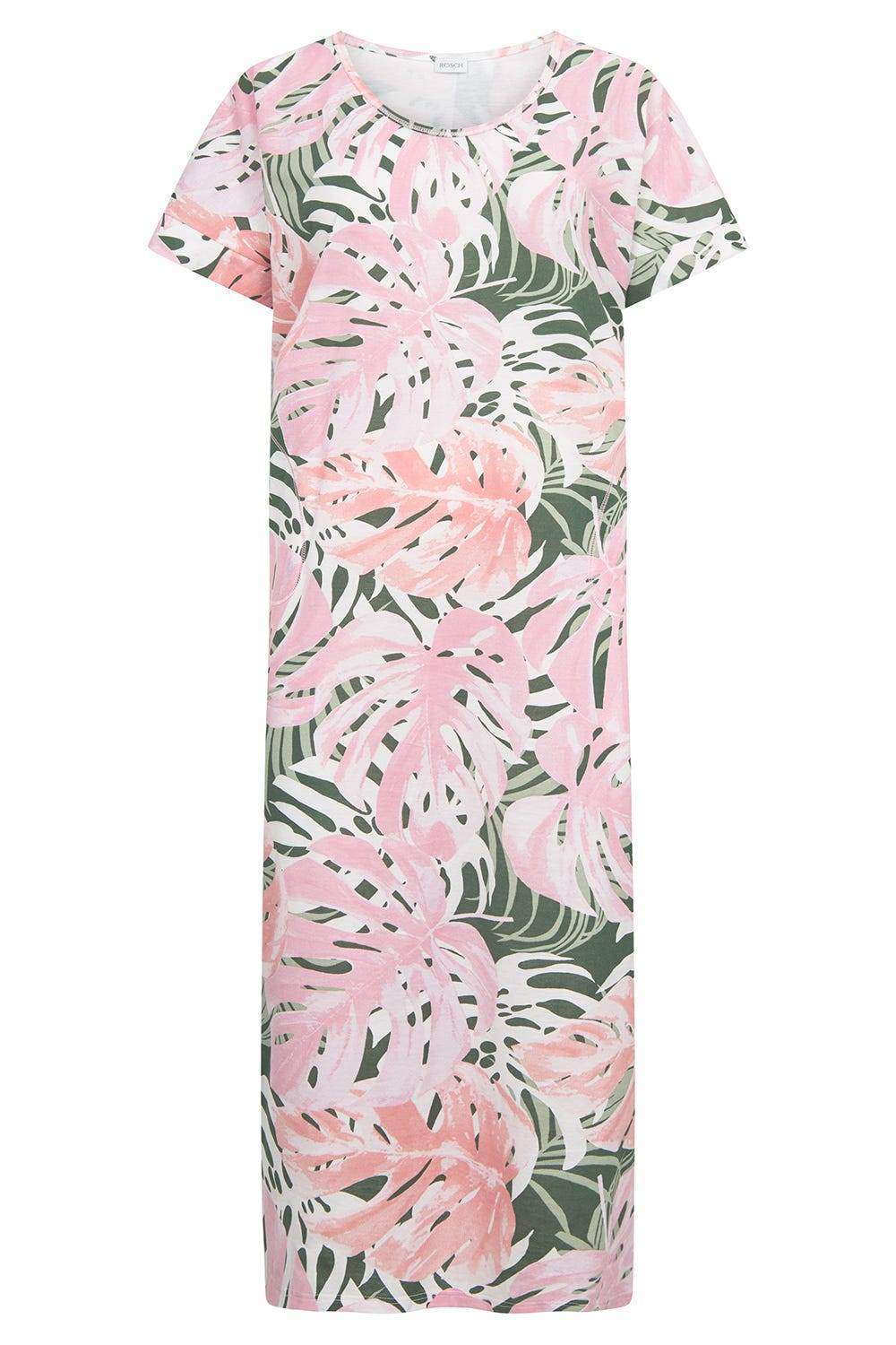 Rösch Nachtkleid im Blätterdruck exotisch Maxi-Länge 100% Baumwolle Online