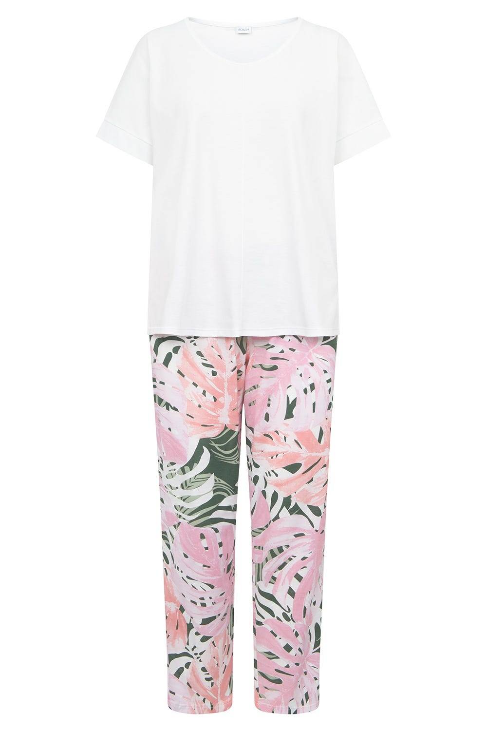 Rösch Pyjama mit Blätterdruck exotisch 100% Baumwolle Outlet