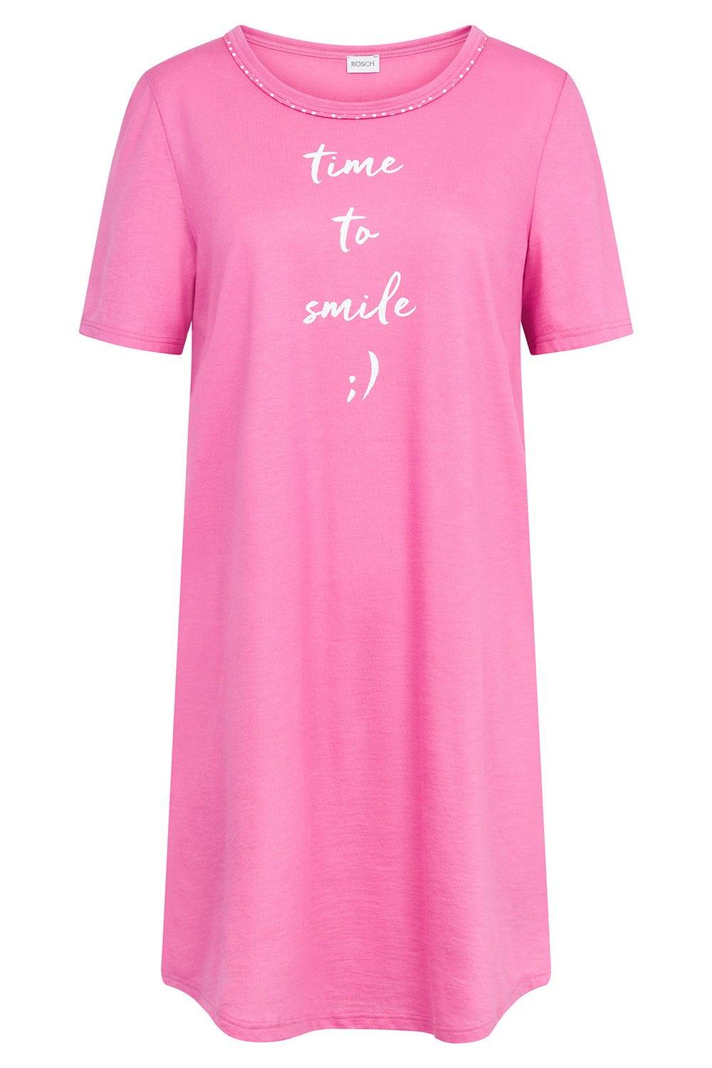 Rösch Nachthemd mit Statement-Print Pink Baumwolle/Modal Auslauf