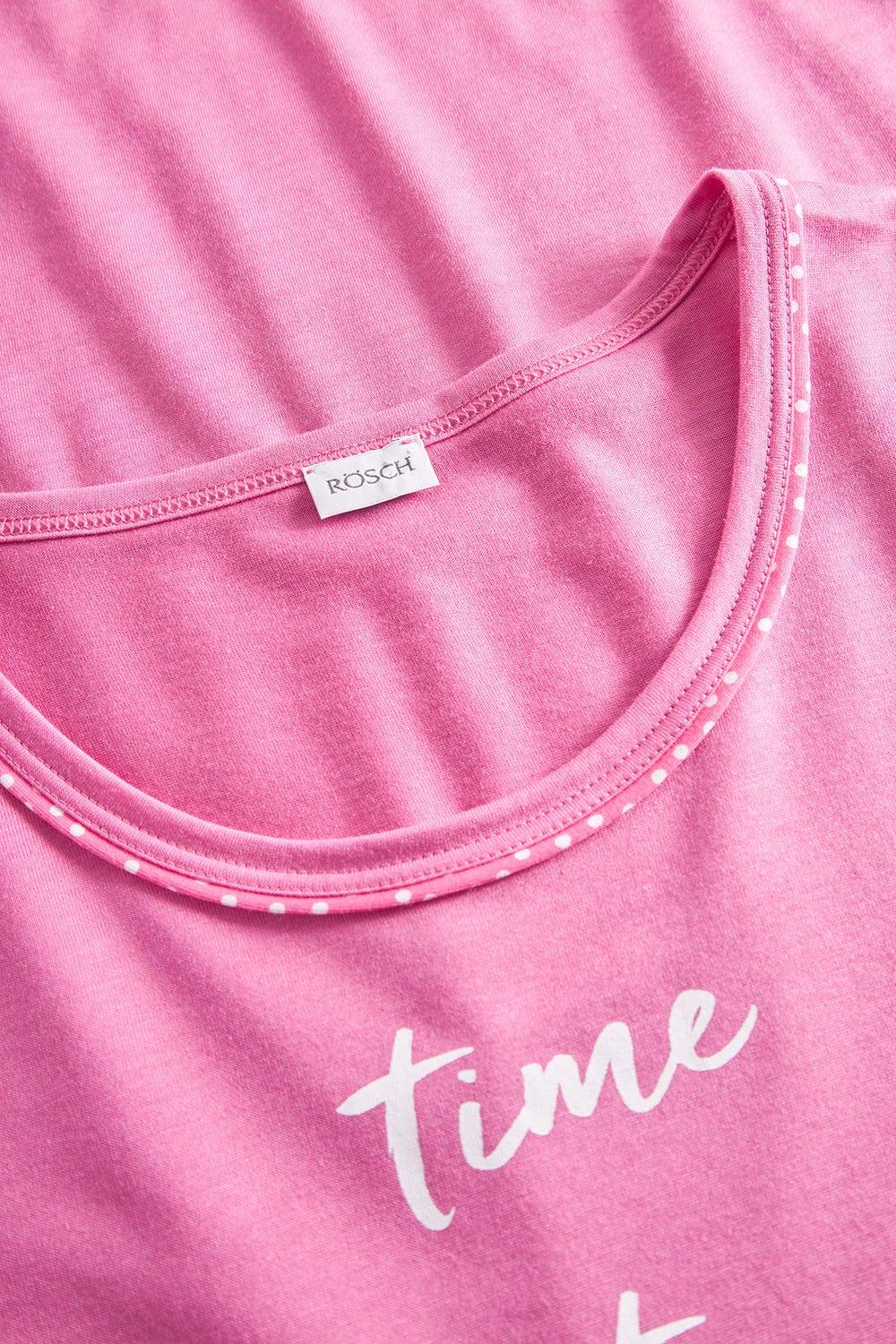Rösch Nachthemd mit Statement-Print Pink Baumwolle/Modal Auslauf