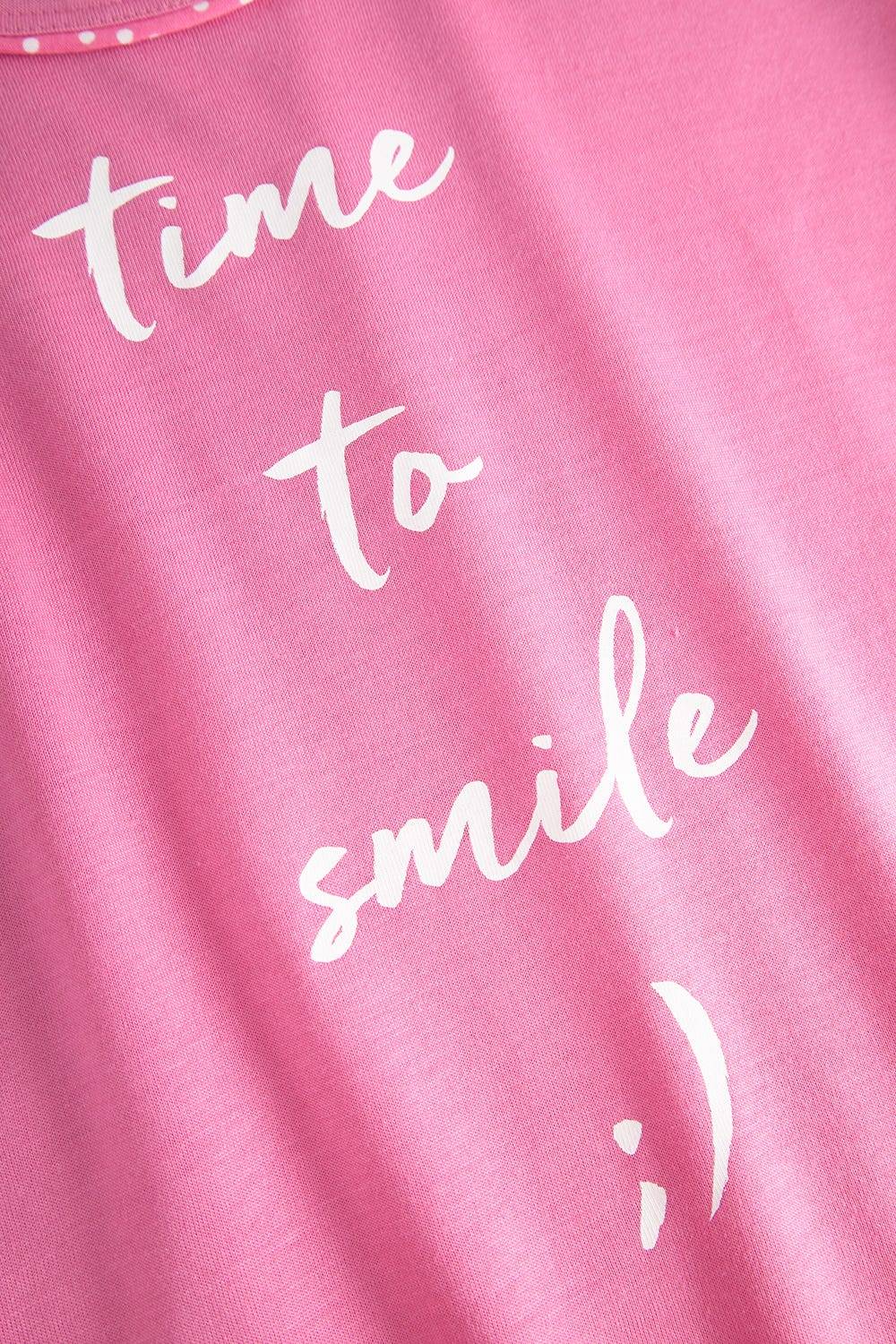 Rösch Pyjama mit Statement-Print Tupfendruck Pink Baumwolle/Modal Angebote