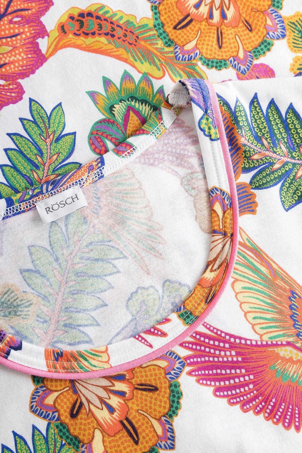 Rösch Nachthemd Kurzarm mit Blumenprint exotisch Baumwolle/Modal im Angebot
