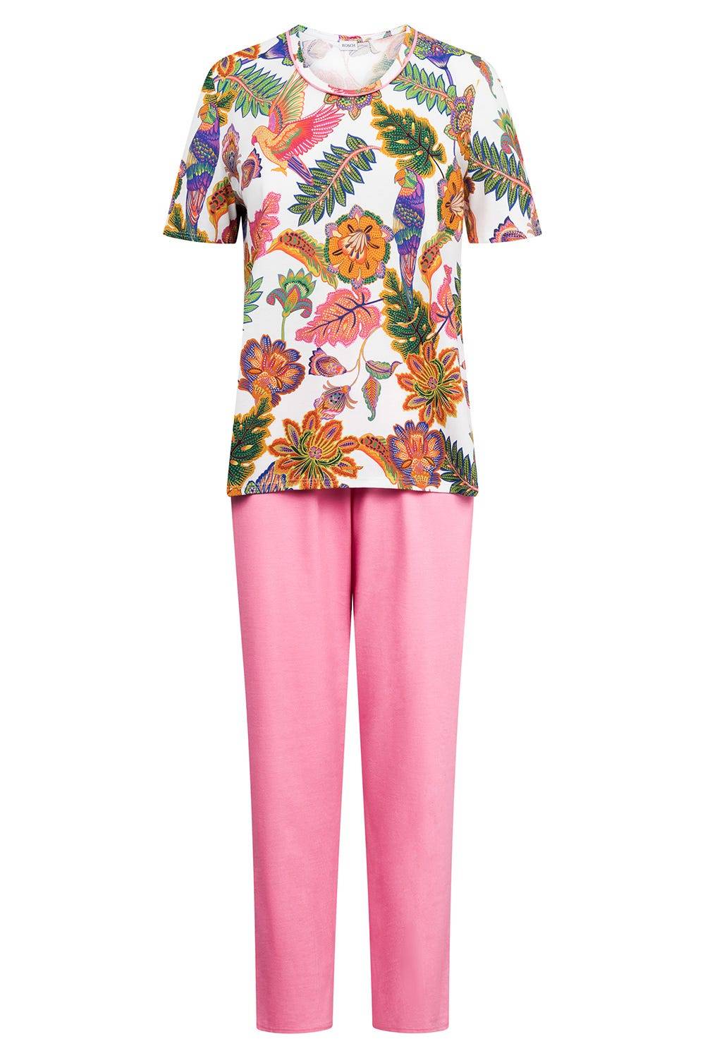 Rösch Pyjama mit Blumenprint exotisch Baumwolle/Modal Schlussverkauf