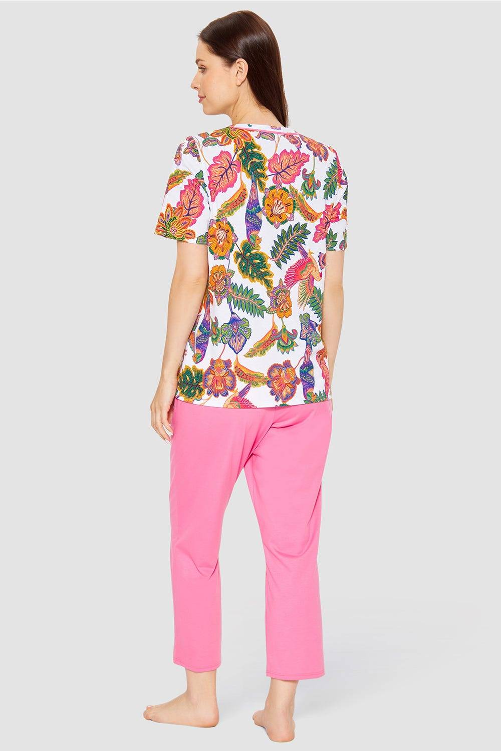 Rösch Pyjama mit Blumenprint exotisch Baumwolle/Modal Schlussverkauf