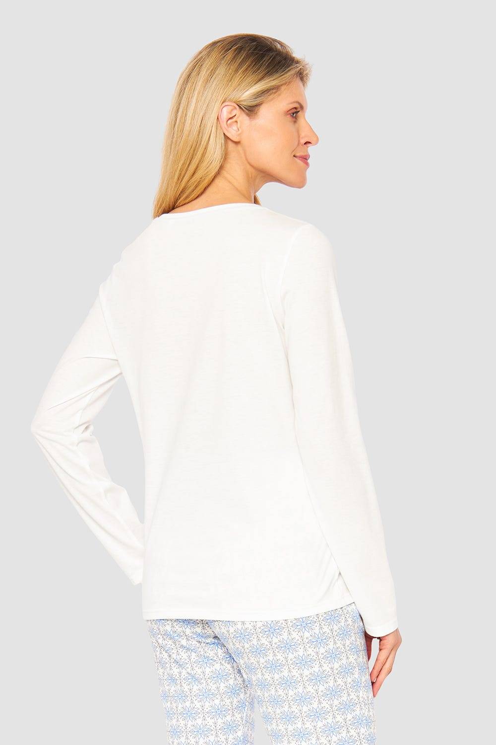 Rösch Shirt mit Schneeflocken Weiß Blau 100% Baumwolle Limitierter Zeitrabatt
