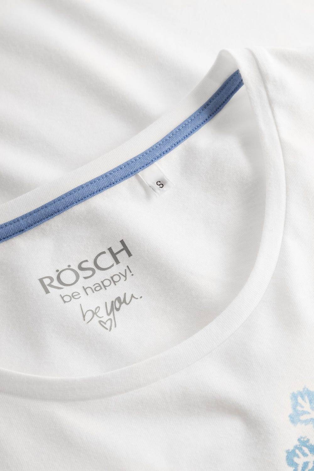 Rösch Shirt mit Schneeflocken Weiß Blau 100% Baumwolle Limitierter Zeitrabatt