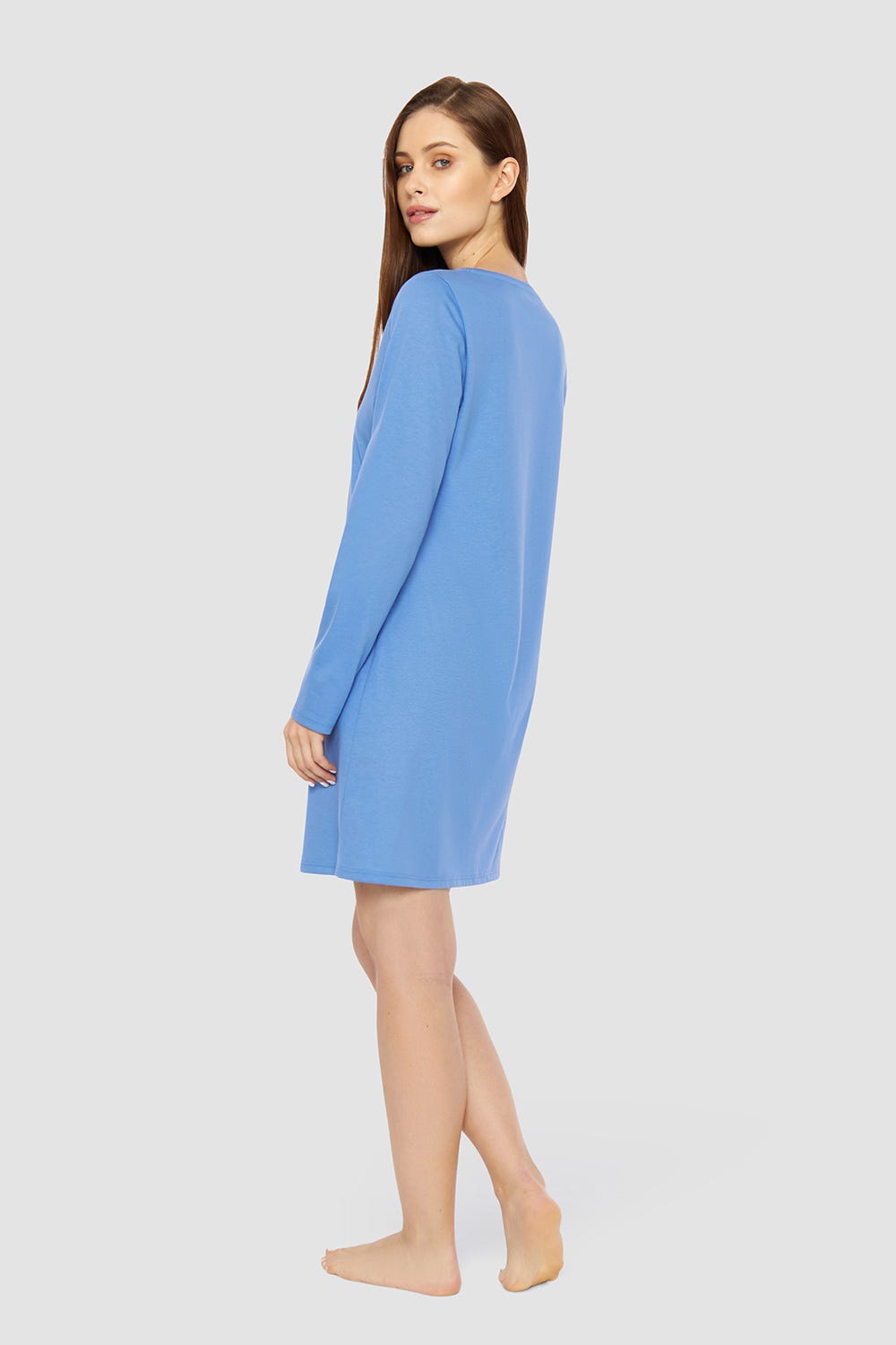 Rösch Nachthemd mit Bären-Aufdruck Blau 100% Baumwolle Sonderangebot