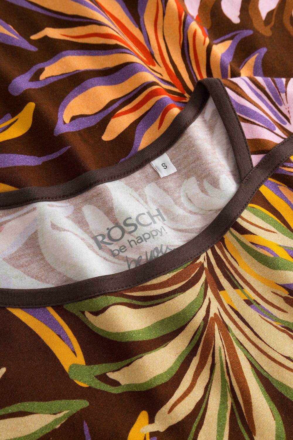 Rösch Shirt im bunten Blätterdruck Braun Baumwolle/Elasthan Rabatt