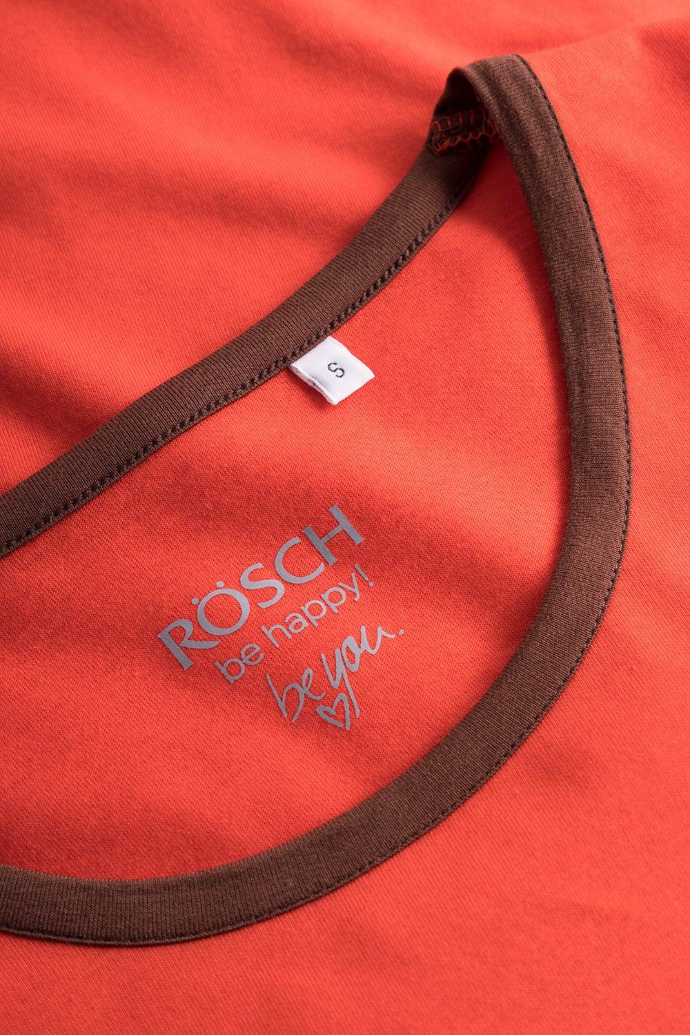 Rösch Shirt mit Schriftzug Rot Braun 100% Baumwolle Versandkostenfrei