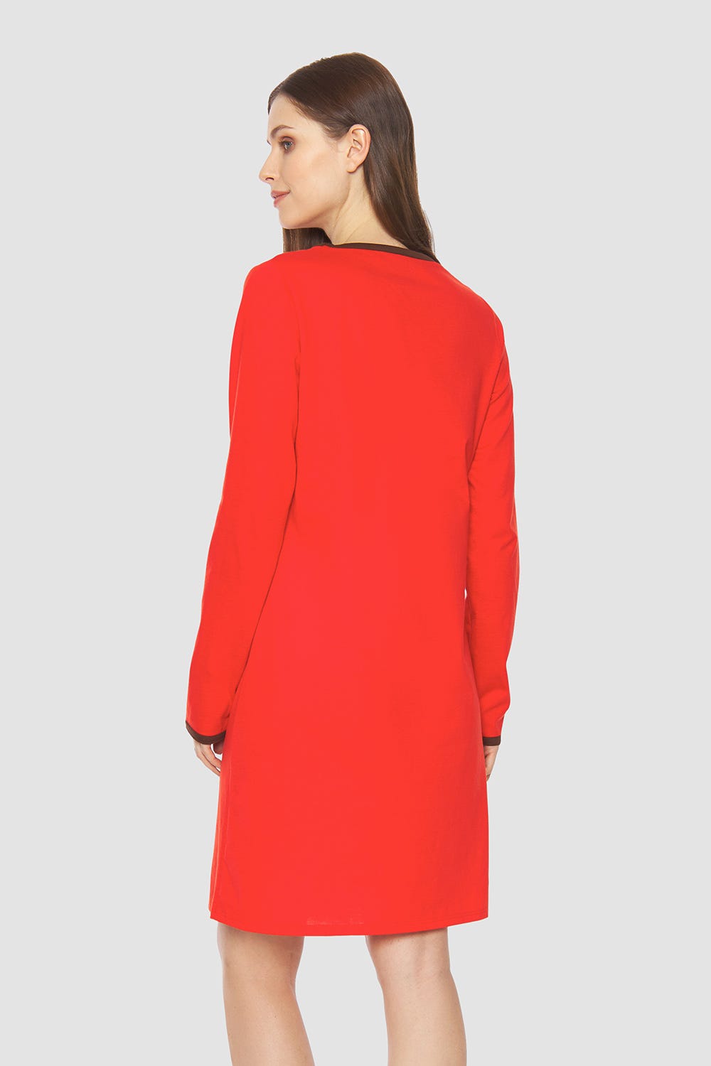 Rösch Nachthemd mit Schriftzug Rot Braun 100% Baumwolle Online Shopping