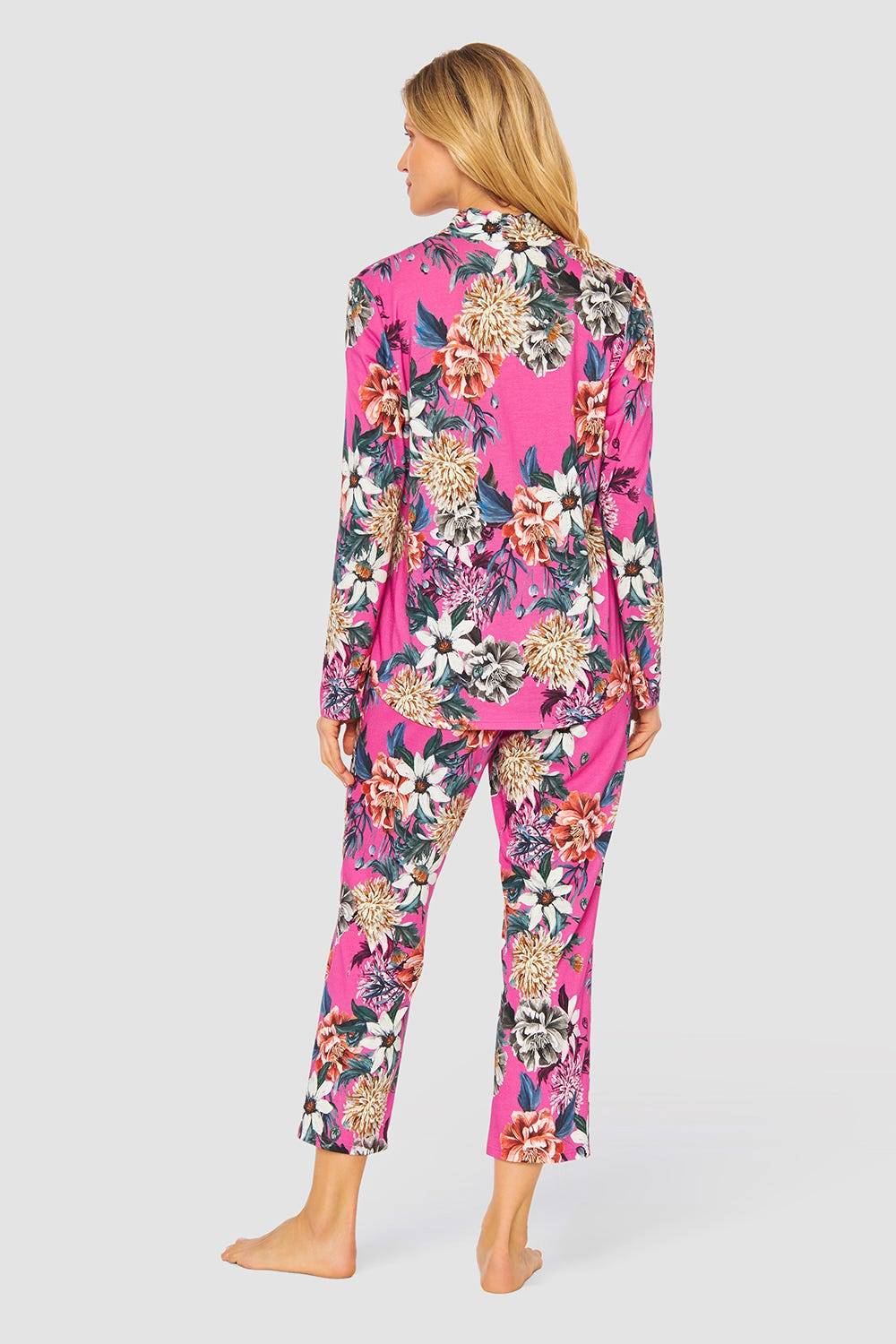 Rösch Pyjama im pinken Blumendruck Baumwolle/Modal Saisonschlussverkauf