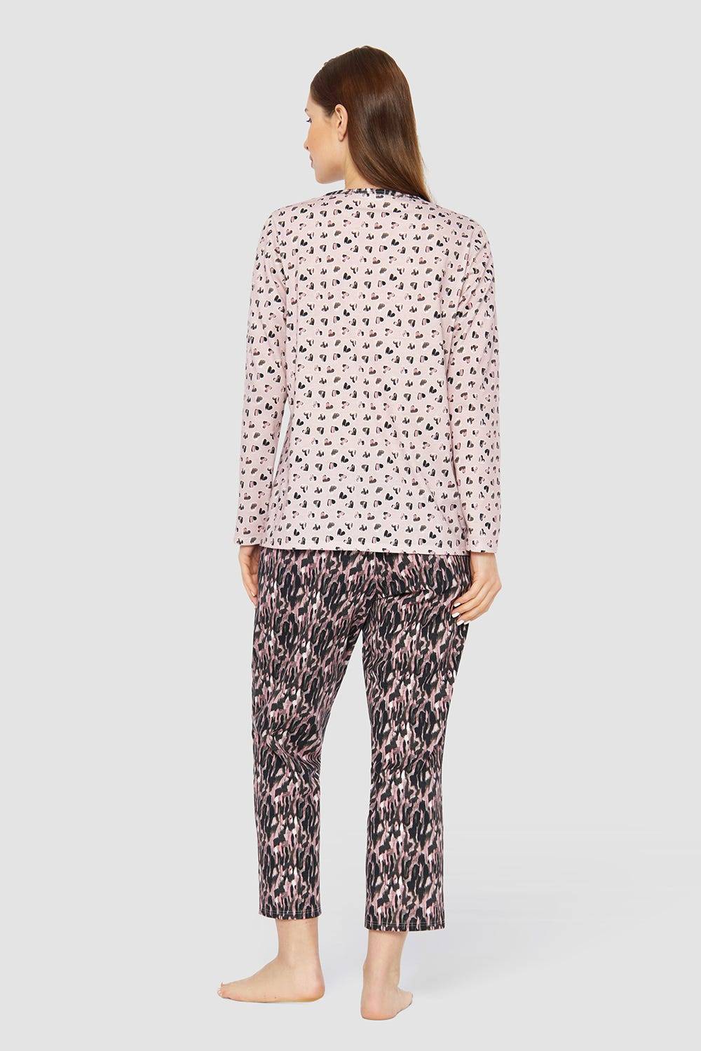 Rösch Pyjama im Druck-Mix Blende 100% Baumwolle Neueste Mode