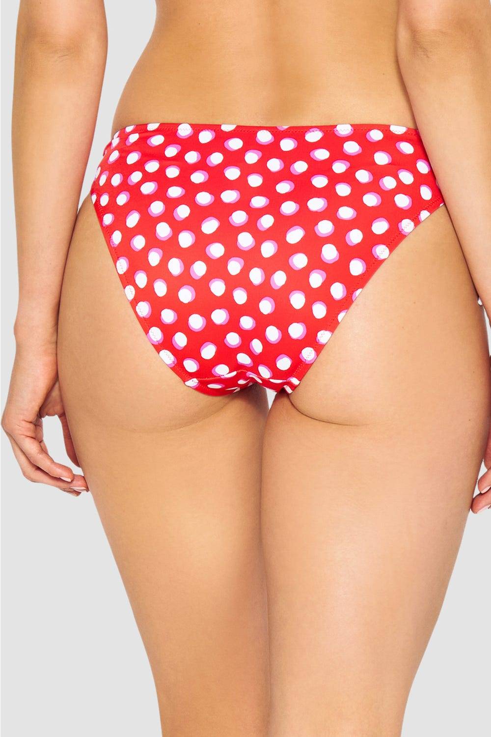 Rösch Bikini-Hose im Retro-Tupfendruck Rot-Weiß zum Binden Online Outlet