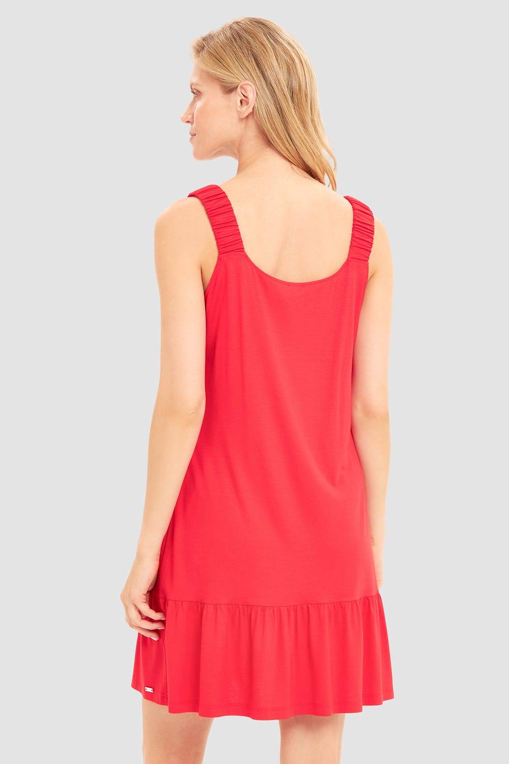 Rösch Strandkleid Ärmellos mit welligem Saum in Rot Viskose/Elasthan Große Rabatte