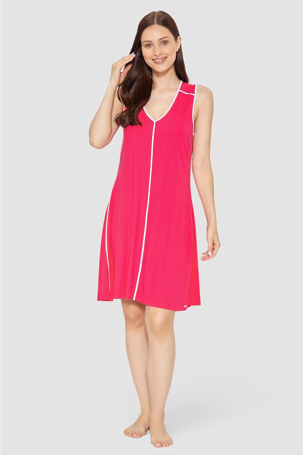Rösch Strandkleid Ärmellos mit Kontrast-Paspeln Viskose/Elasthan Neuheiten