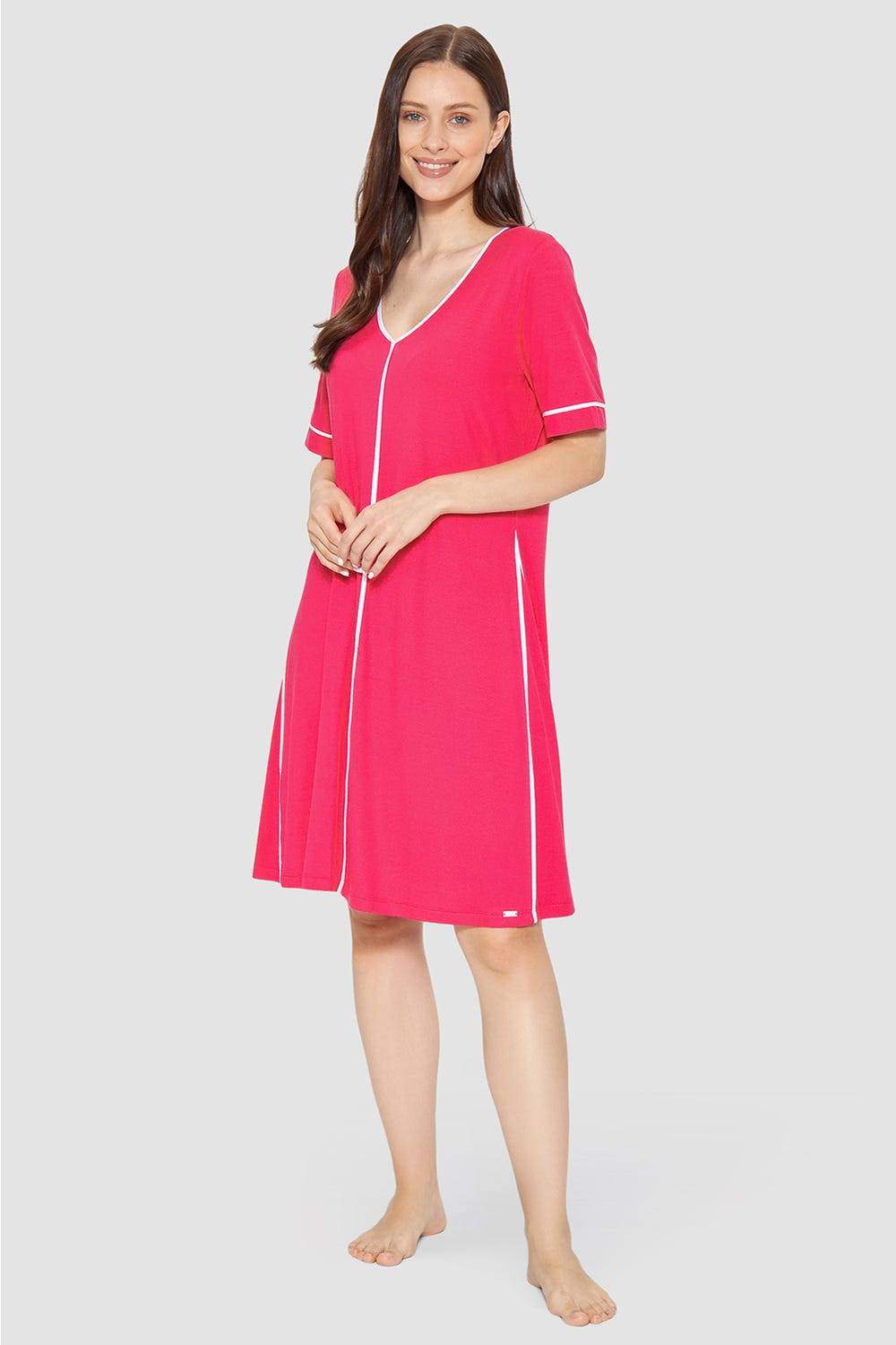 Rösch Strandkleid Kurzarm mit Kontrast-Paspeln Viskose/Elasthan Bestseller