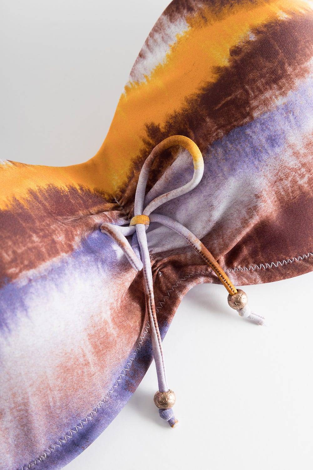Rösch Bikini-Oberteil Bandeau im Batikdruck moderne Streifen Tiefpreis