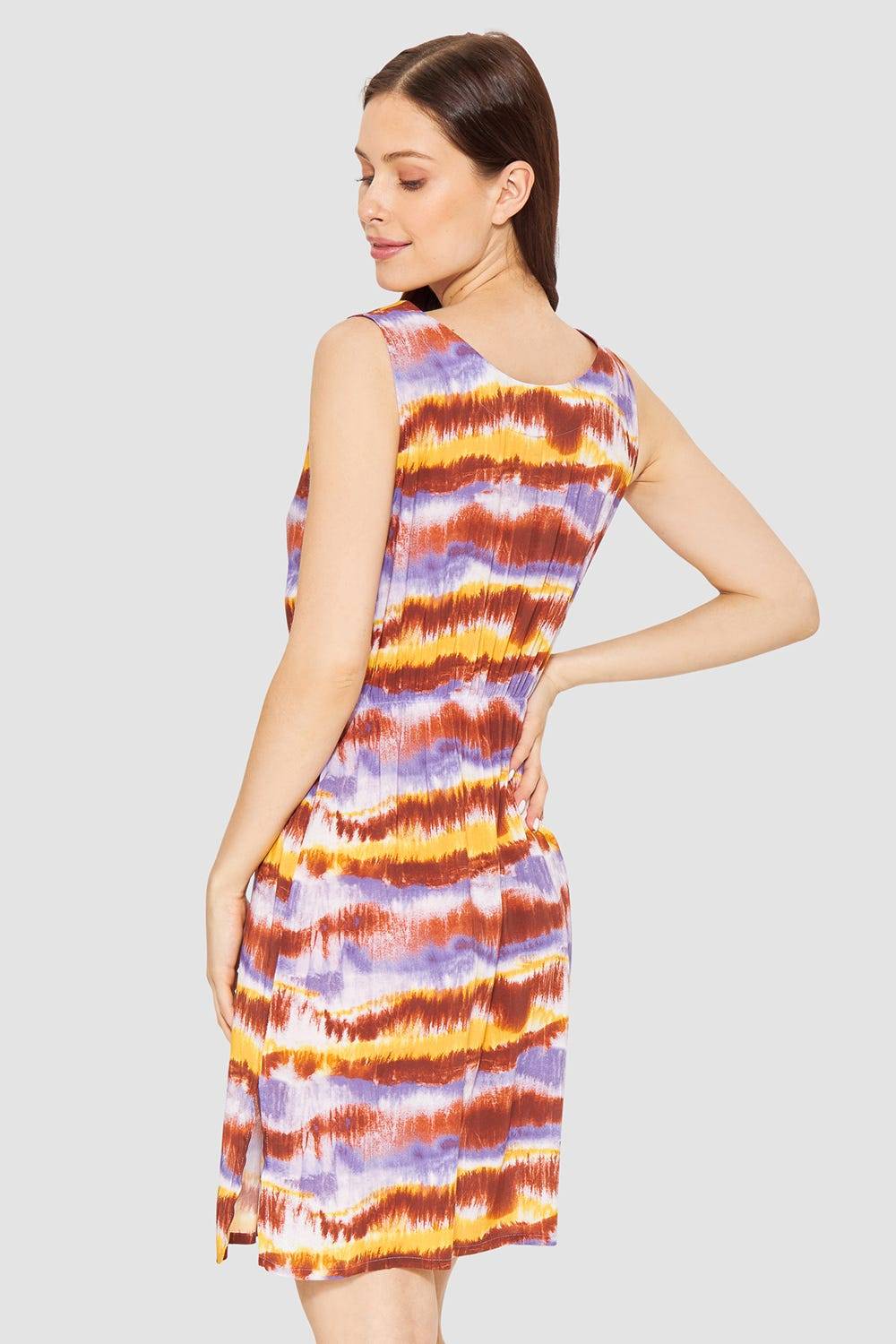 Rösch Trägerkleid im Batikdruck moderne Streifen im Webdruck 100% Viskose Kostenlose Rückgabe