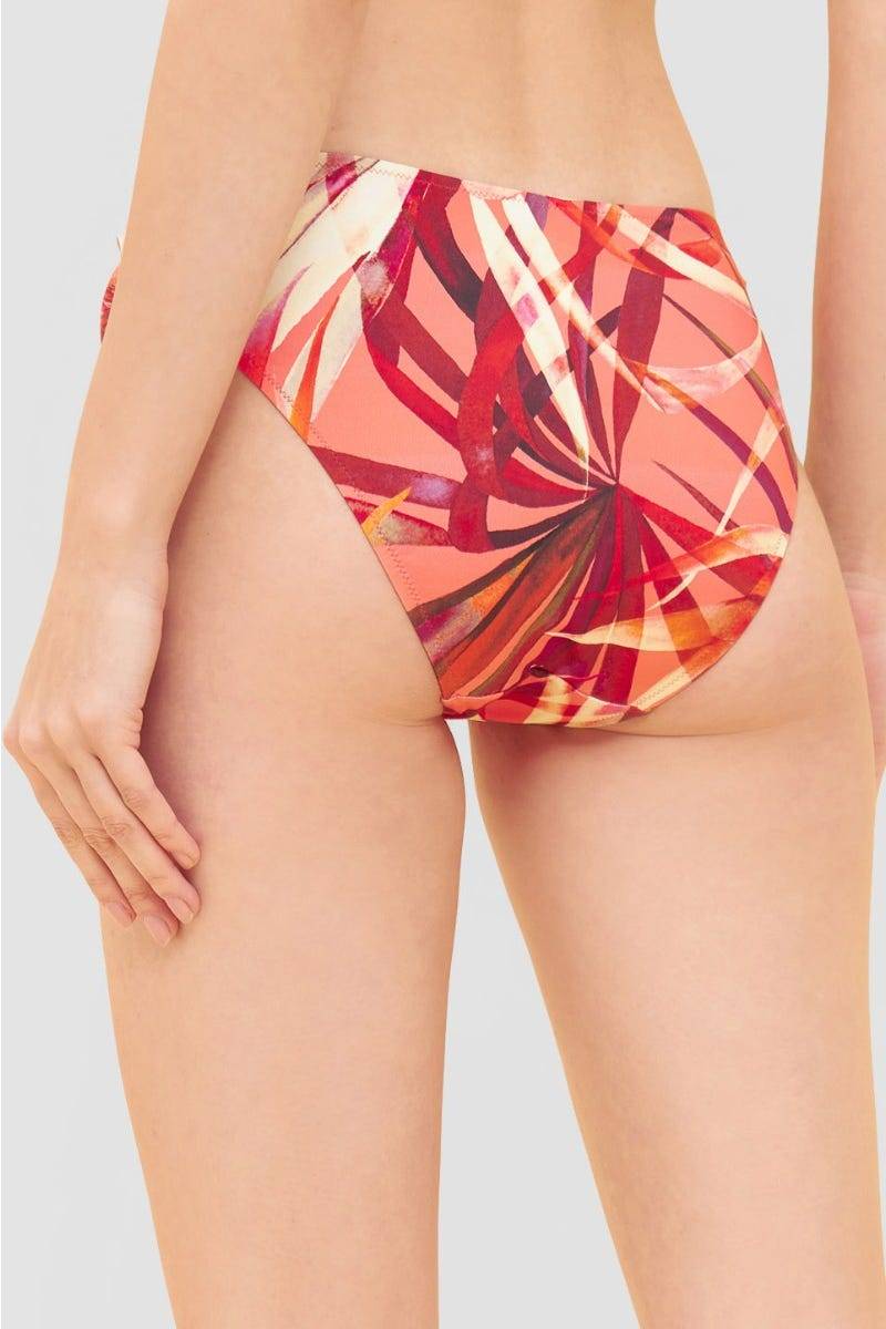 Rösch Bikini-Hose im bunten Blätter-Druck Binde-Bänder recyceltes Polyamid/Elasthan Neueste Stile
