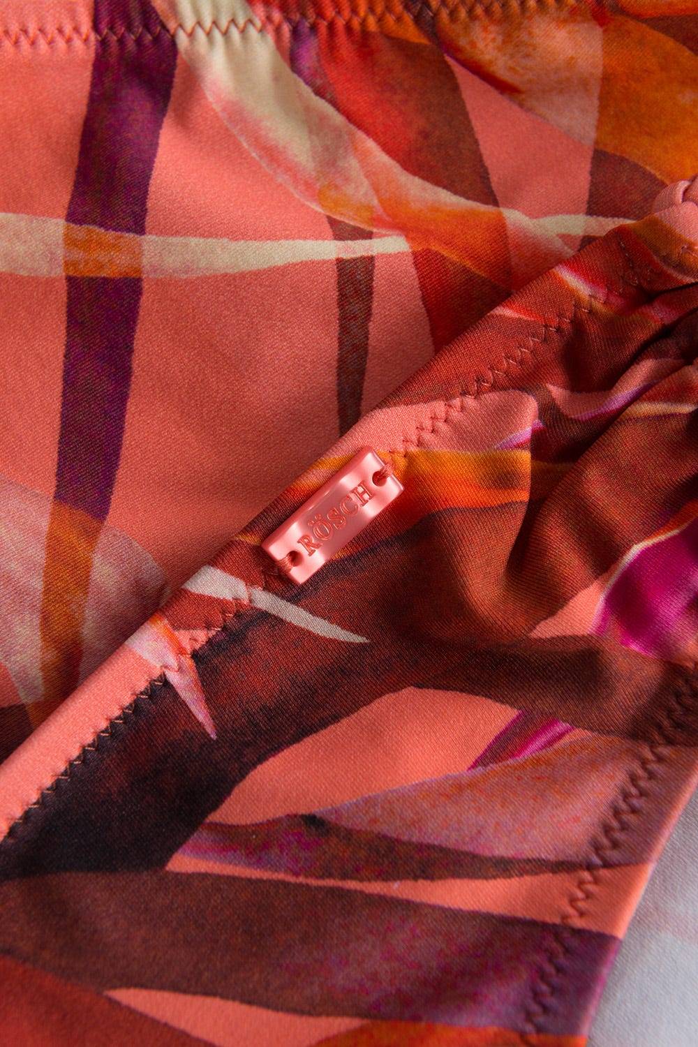Rösch Bikini-Hose im bunten Blätter-Druck Binde-Bänder recyceltes Polyamid/Elasthan Neueste Stile