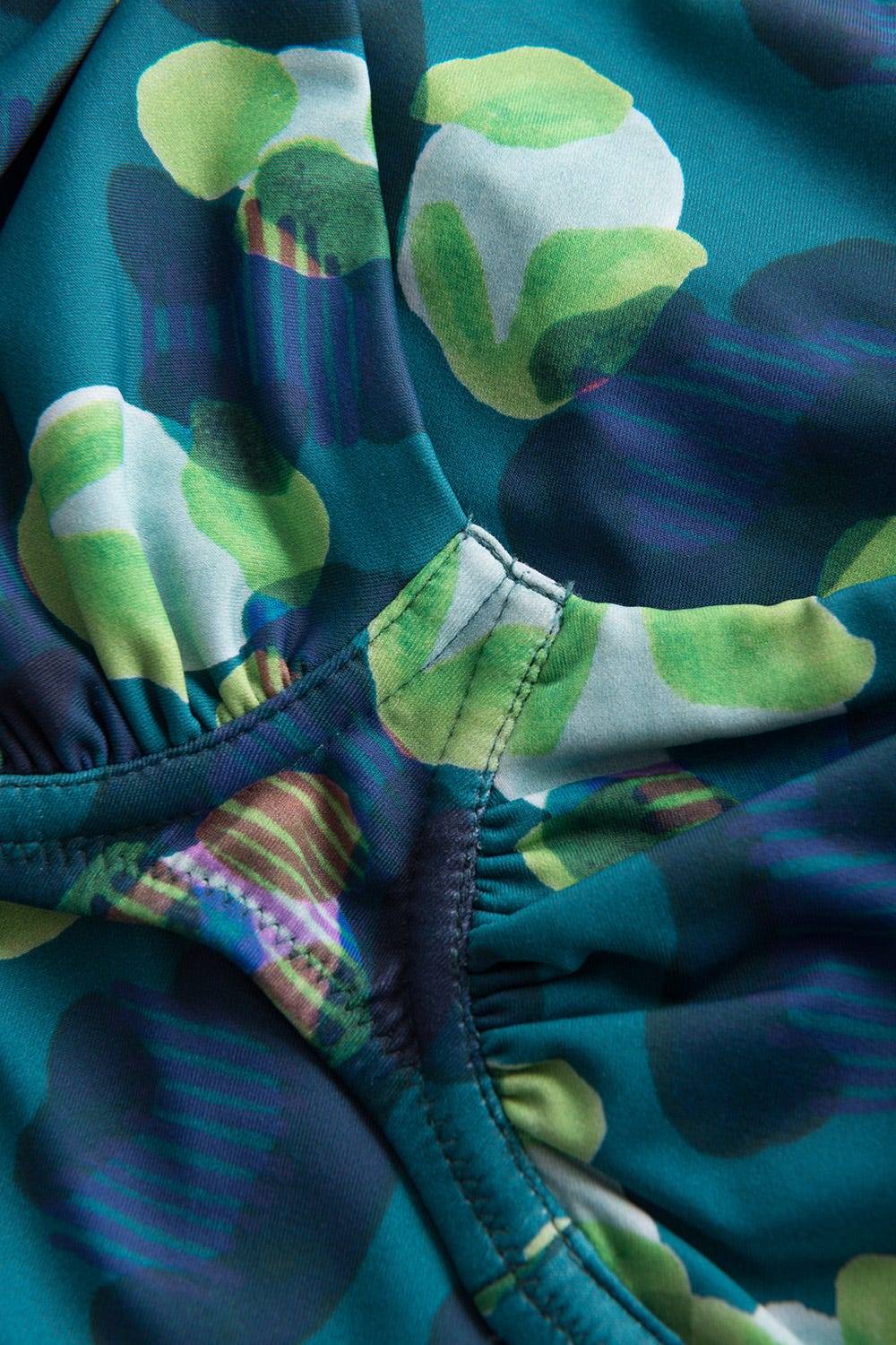 Rösch Bikini-Top mit Raffungen im grünen Leo-Design recyceltes Polyamid/Elasthan Letzte 2 Tage