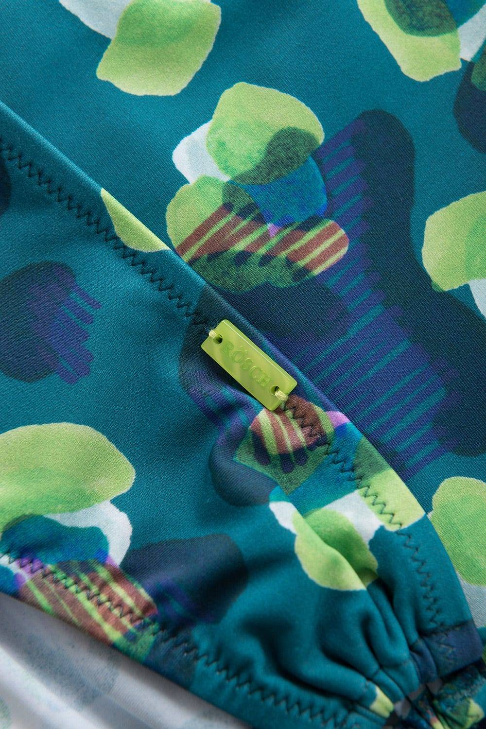 Rösch Bikini-Hose im grünen Leo-Design Schleifen recyceltes Polyamid/Elasthan Letzter Tag