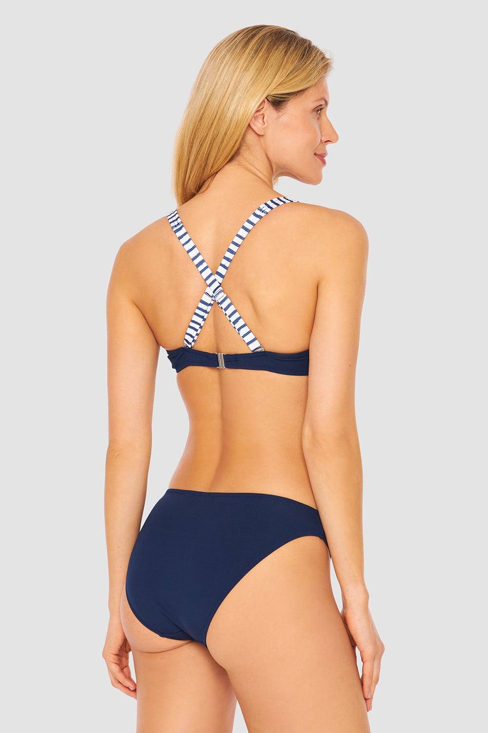 Rösch Bikini Oberteil mit Streifen-Details Ripp überkreuzt recyceltes Polyester/Elasthan 2025