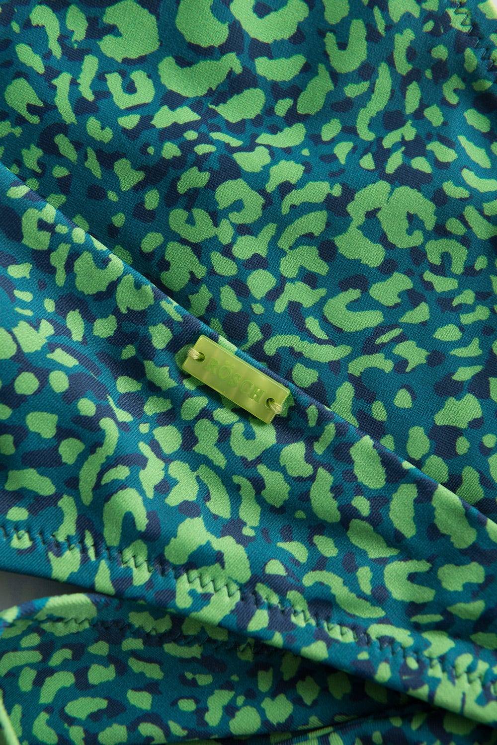 Rösch Bikini-Hose mit Schleifen Leo-Druck Grün Klassisch recyceltes Polyamid/Elasthan Fabrikverkauf