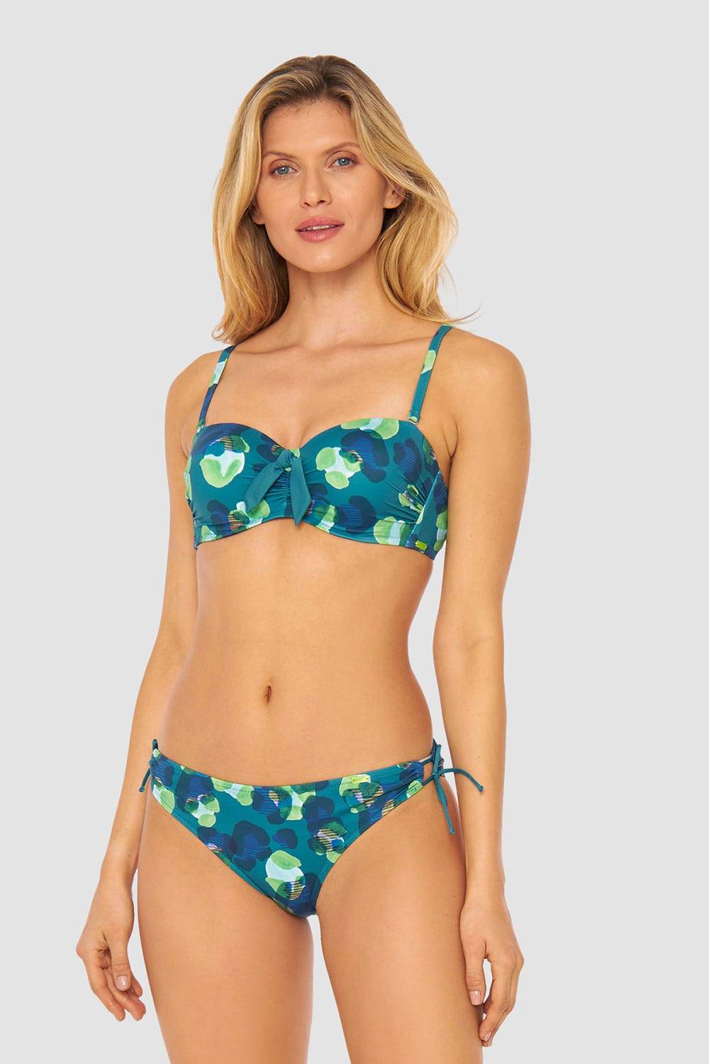 Rösch Bandeau-Bikini-Oberteil im grünen Leo-Design recyceltes Polyamid/Elasthan Blitzverkäufe