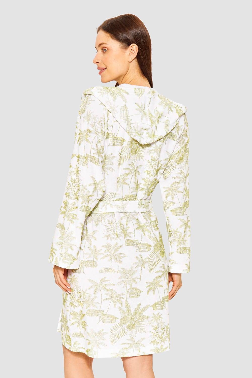 Rösch Frottee-Mantel im Palmenprint Baumwolle/Polyester Versandkostenfrei