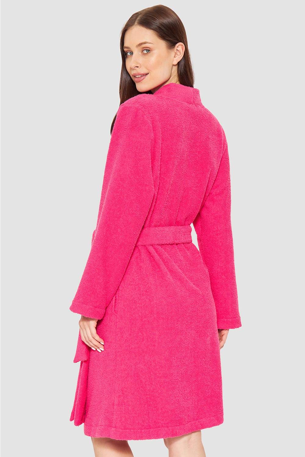 Rösch Bademantel aus Frottee Pink Baumwolle/Polyester Großer Ausverkauf