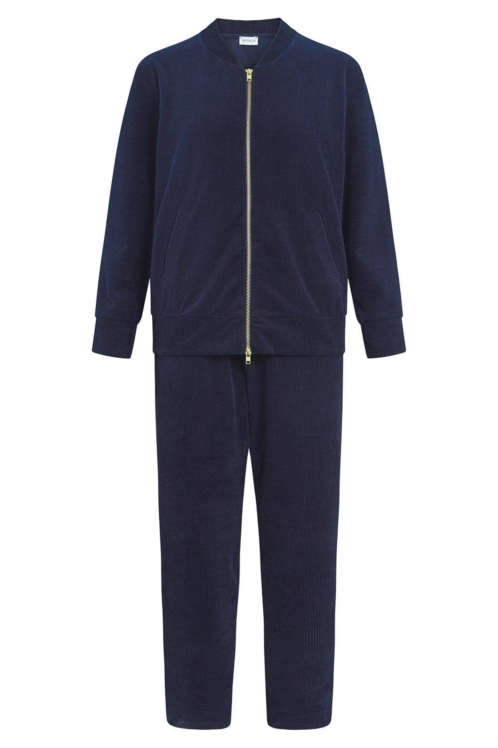 Rösch Hausanzug in Nachtblau aus Cord Baumwolle/Polyester Online Shopping