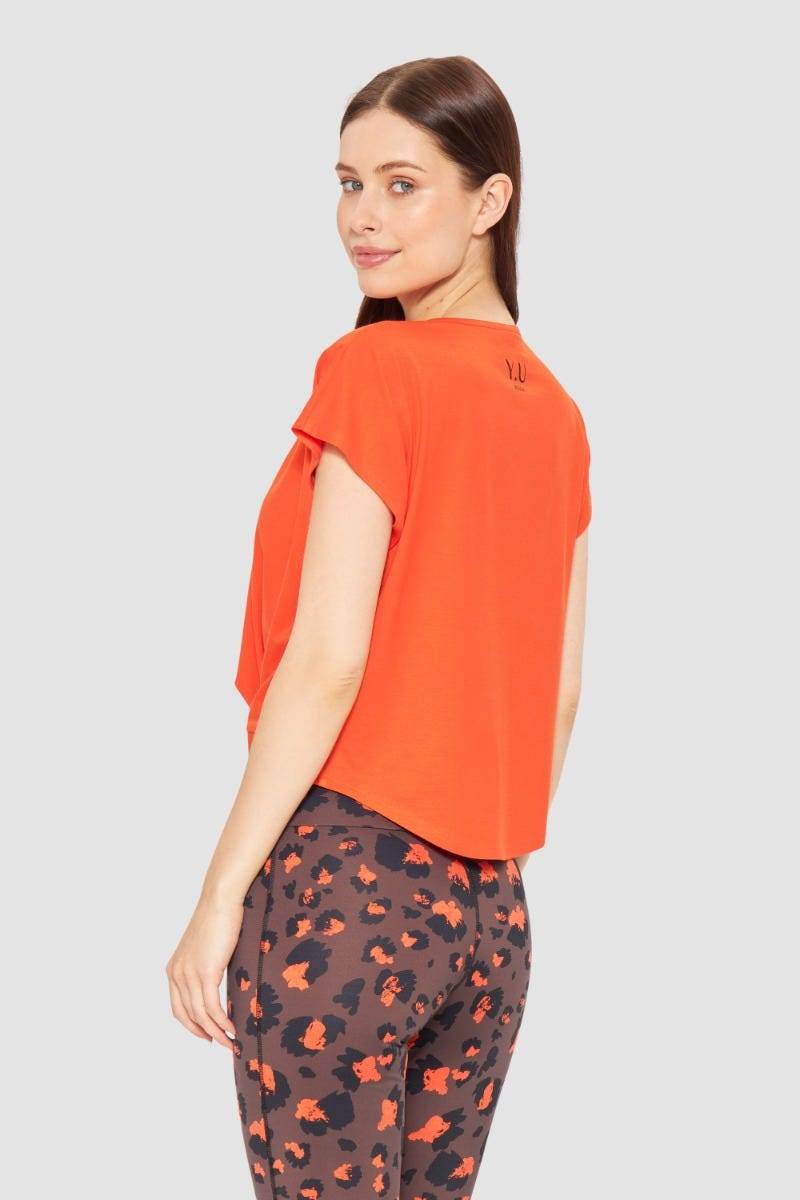 Rösch Y.U Yoga Shirt mit Knoten Orange Sport Mix &amp; Match Baumwolle/ Elasthan Black Friday