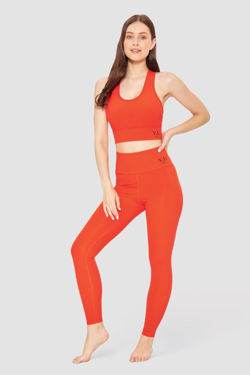 Rösch Y.U Yoga Leggings in Orange Sport Mix &amp; Match recycled Polyamid/Elasthan Weihnachtsangebot