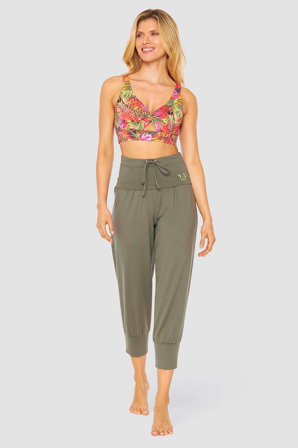 Rösch Y.U Yoga 7/8-Hose im Harem-Stil Loungewear Sport Mix &amp; Match Materialmix Lagerräumung