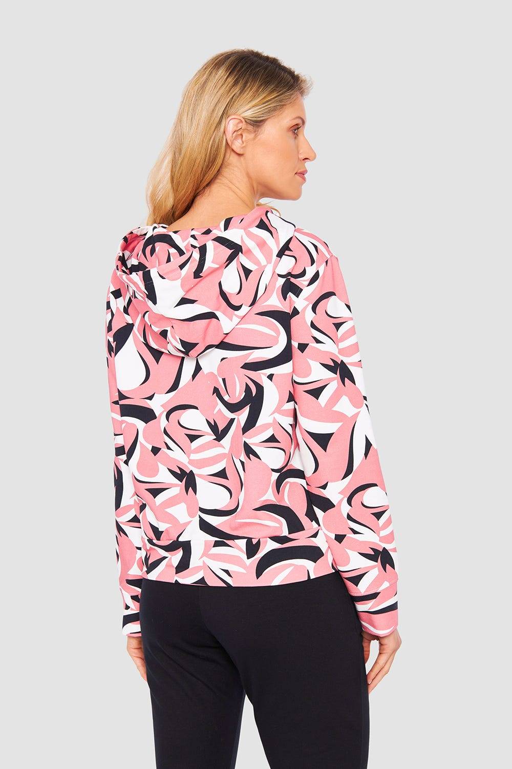 Rösch Sweatjacke im grafischen Druck Kapuze Baumwolle/Elasthan Neuheiten