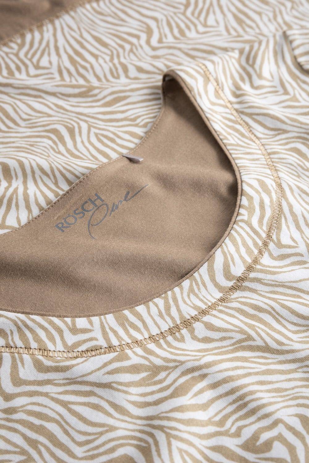 Rösch Shirt im Zebra-Druck Beige Ziernähte A-Linie Mix &amp; Match Baumwolle/Modal Letzte 2 Tage