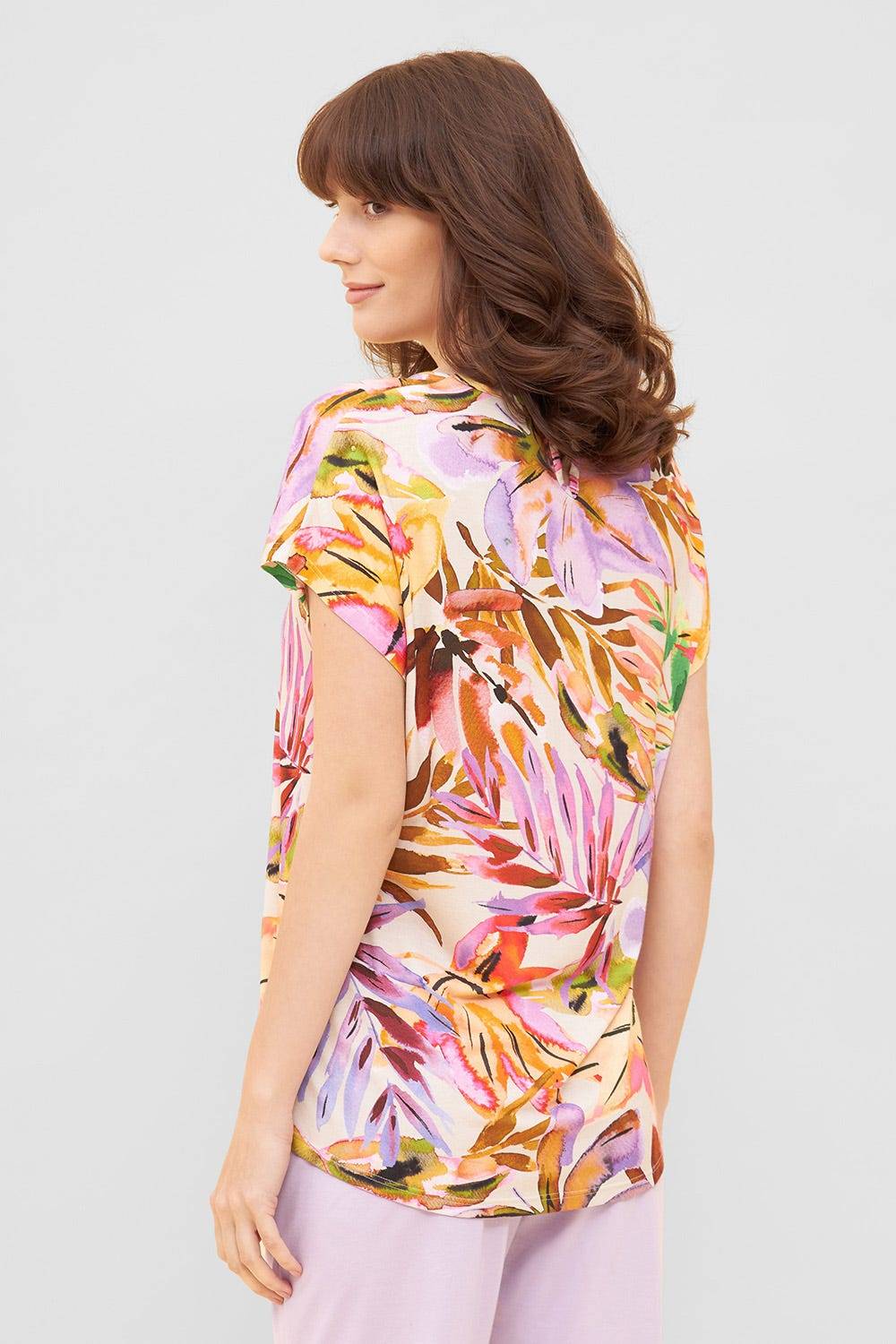 Rösch Shirt im fröhlichen Blätter-Druck Bunt Sommer Mix &amp; Match Viskose/Elasthan Bis zu 50% Rabatt