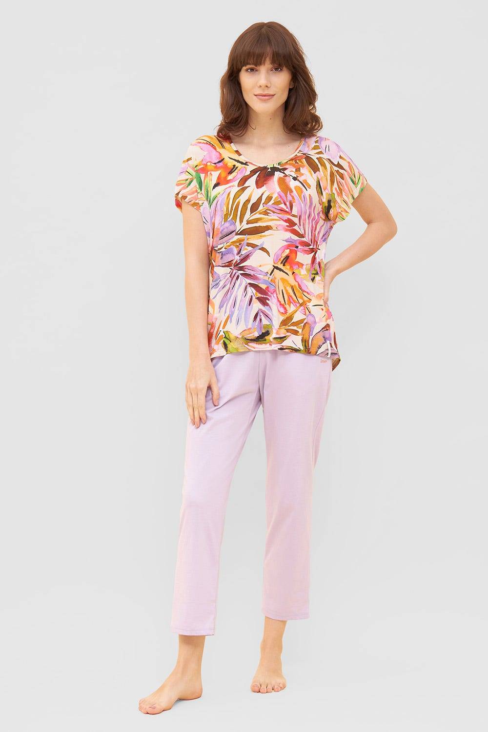 Rösch Shirt im fröhlichen Blätter-Druck Bunt Sommer Mix &amp; Match Viskose/Elasthan Bis zu 50% Rabatt