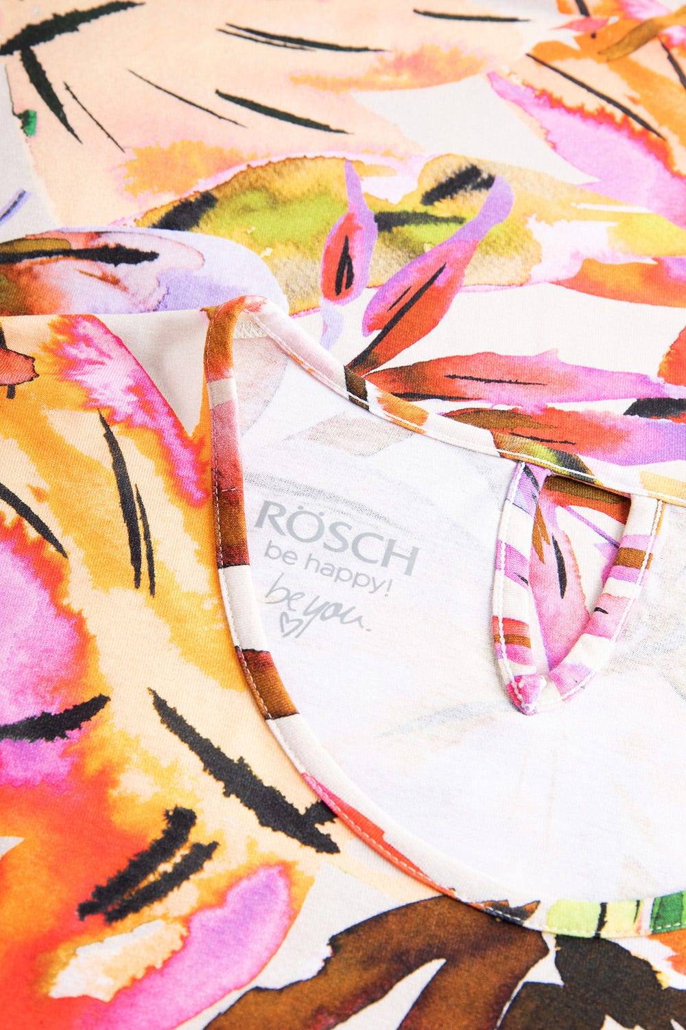Rösch Shirt im fröhlichen Blätter-Druck Bunt Sommer Mix &amp; Match Viskose/Elasthan Bis zu 50% Rabatt