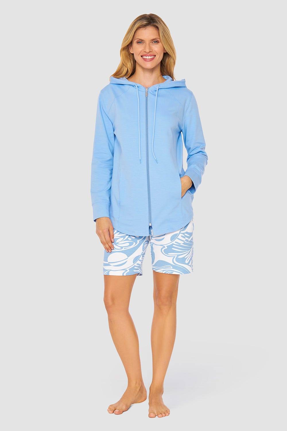 Rösch Jacke mit Kapuze und Reißverschluss Sweat Taschen Baumwolle/Elasthan Sonderangebot der Fabrik