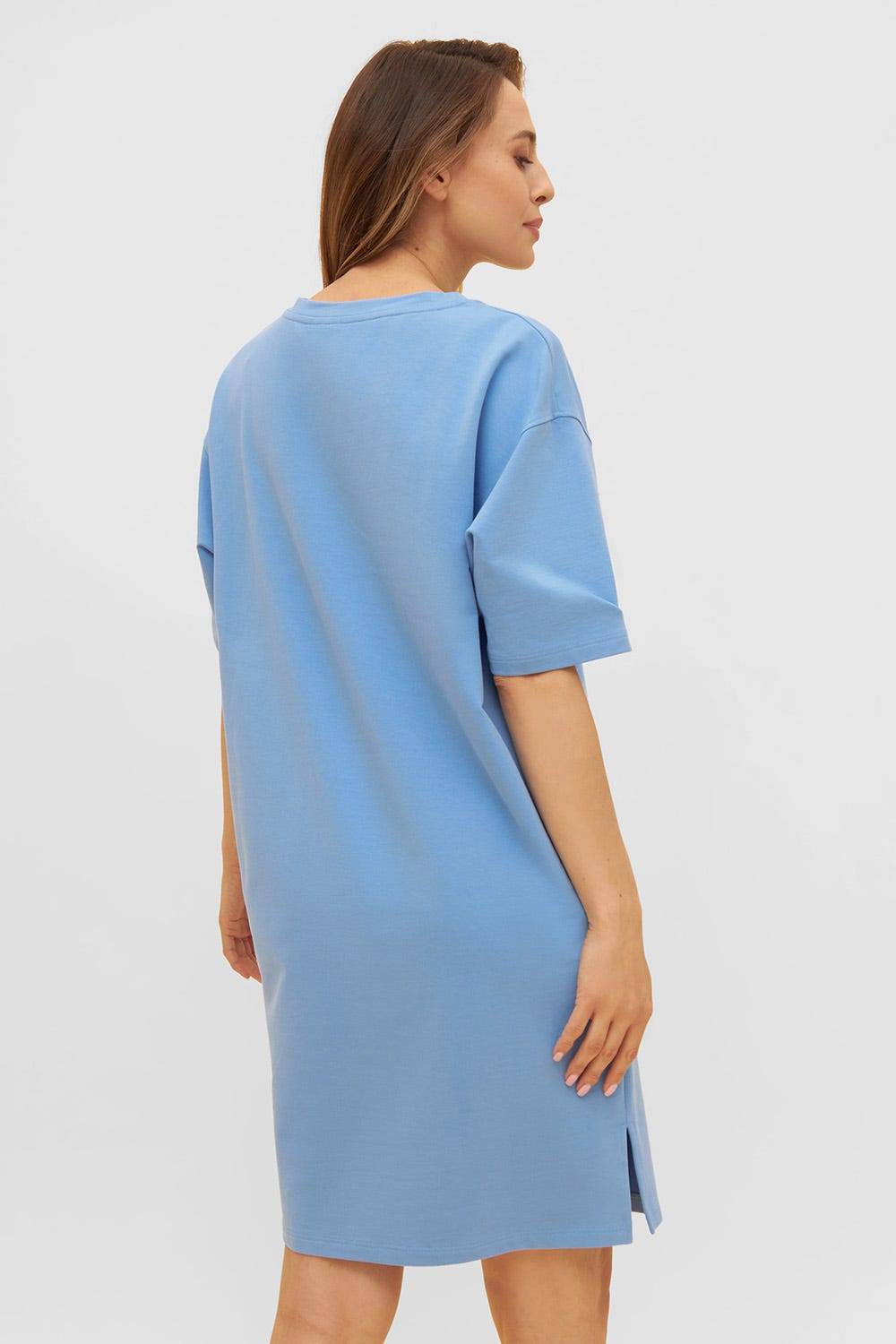 Rösch Sweatkleid mit Känguru-Tasche Hellblau Rundhals Baumwolle/Elasthan Vierteljährliche Förderung