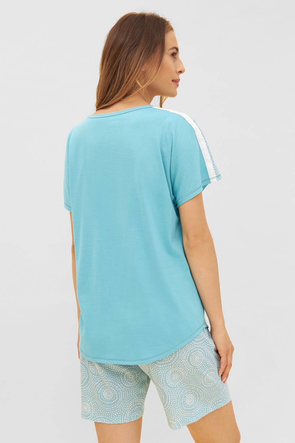 Rösch T-Shirt mit Einsätzen im Punkte-Druck Rundhals Baumwolle/Modal Nur noch ein Tag übrig