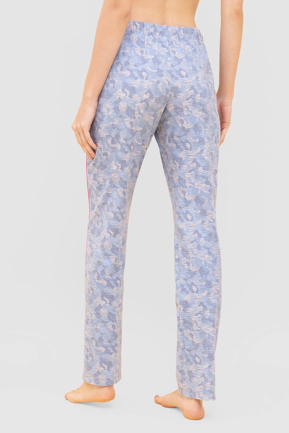 Rösch Hose im blauen Camouflage-Druck Kontrast-Streifen Mix &amp; Match Baumwolle/Elasthan Riesige Rabatte