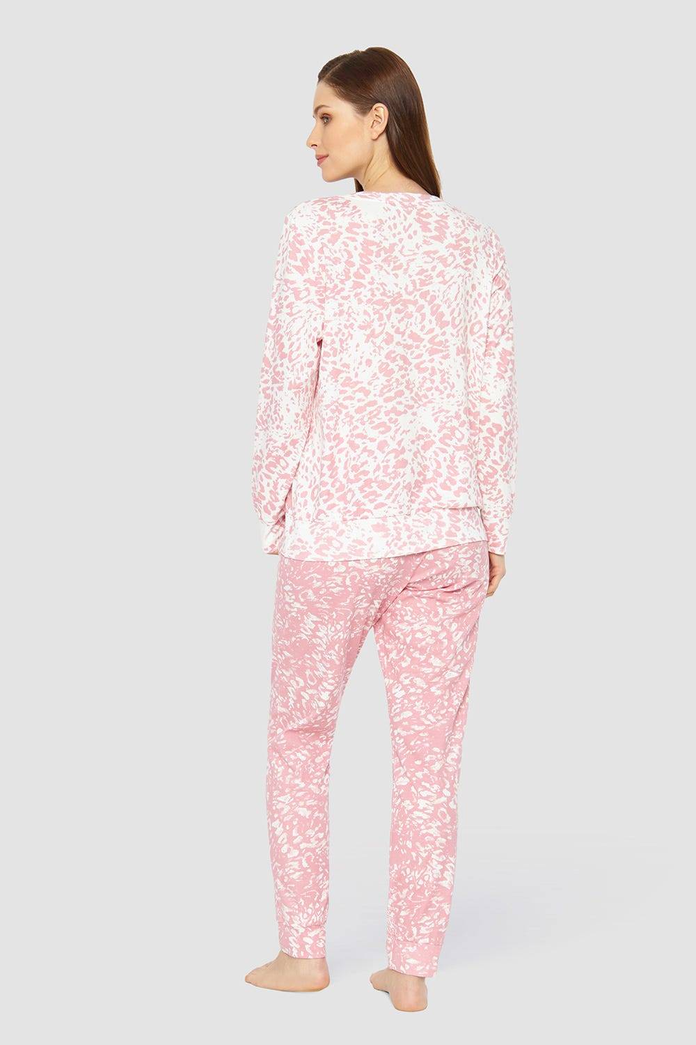 Rösch Pyjama im rosa Druck-Mix angerauht kuschelig 100% Baumwolle Clearance-Verkauf