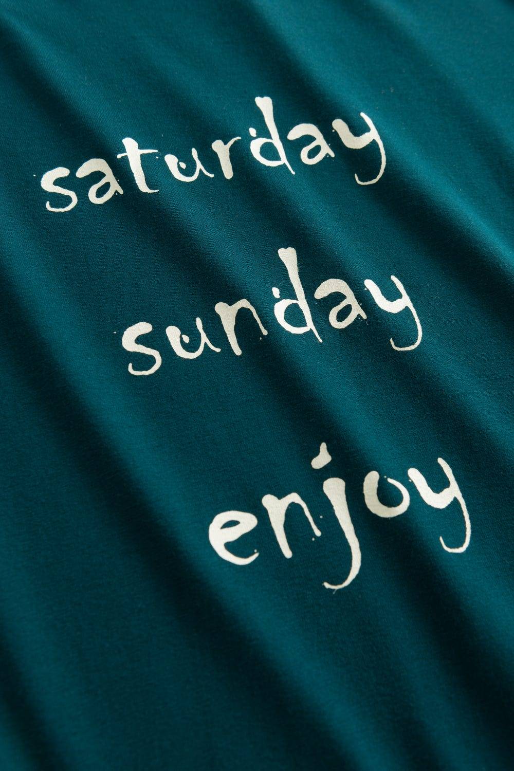 Rösch Bigshirt &quot;saturday sunday enjoy&quot; 100% Baumwolle Im Verkauf