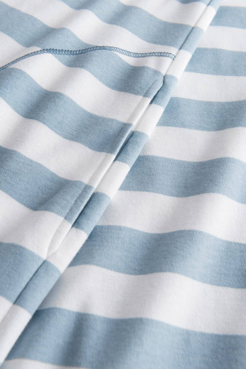 Rösch Nachtkleid im Ringel-Mustermix angerauht Hellblau 100% Baumwolle Outlet