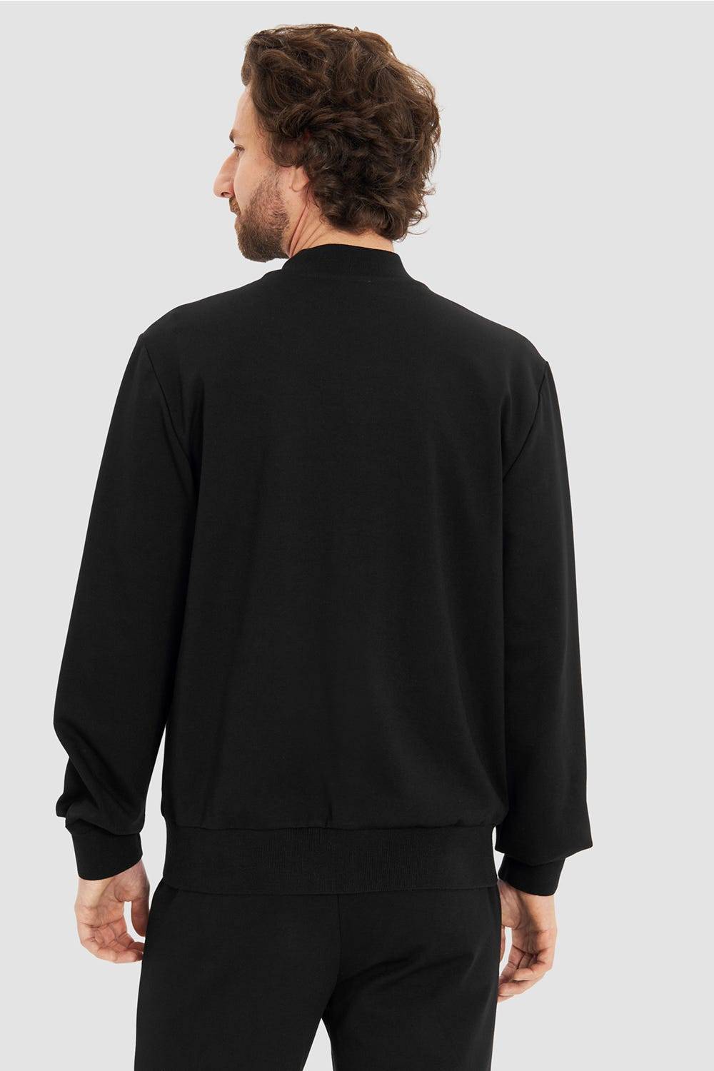 Rösch Herren Loungejacke Blouson College-Style Lässig Materialmix Exklusivangebot