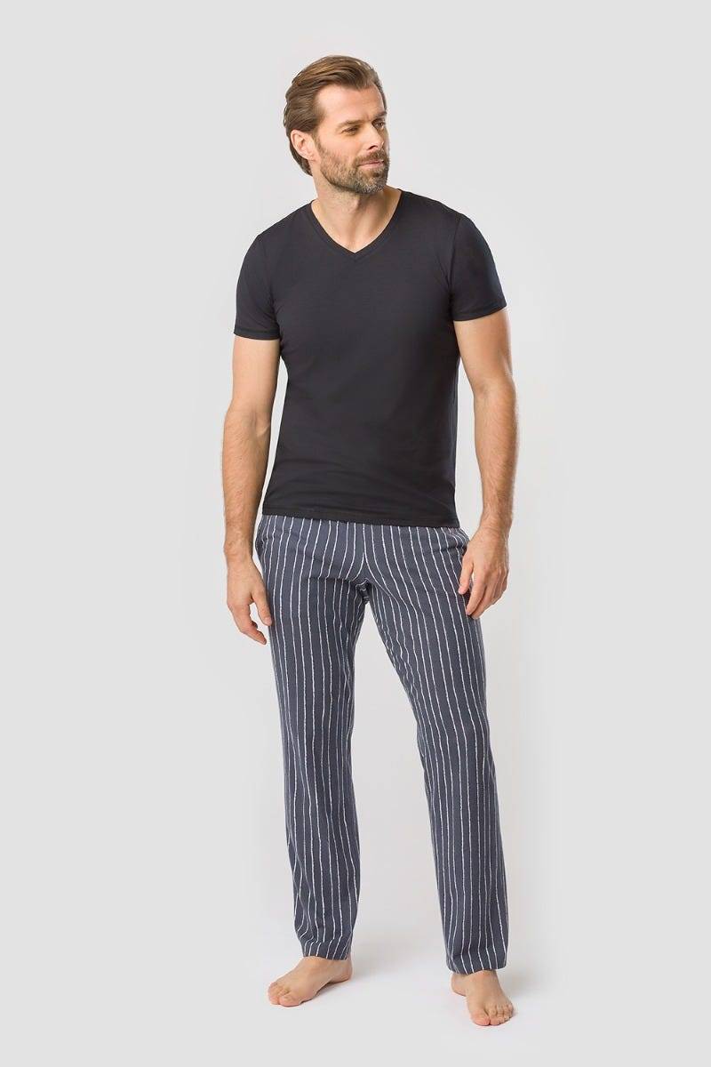 Rösch Herren Pyjamahose im klassischen Streifen-Druck 100% Baumwolle Black Friday
